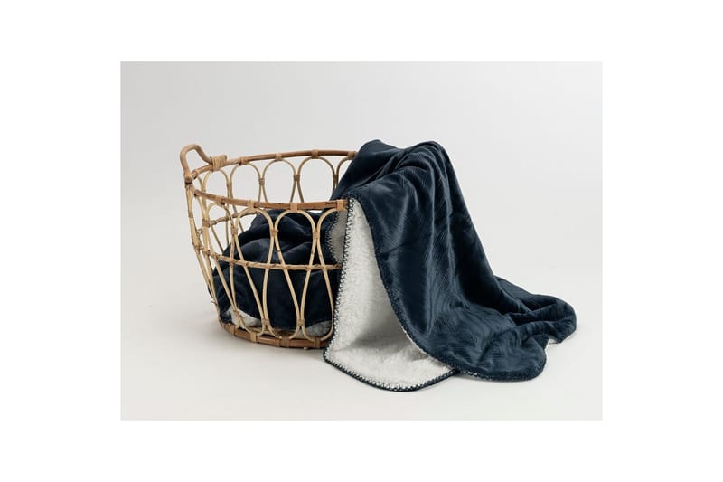 Pledd Sherpa 130 x 170 cm - Marineblå - Tekstiler & tepper - Tepper & pledd