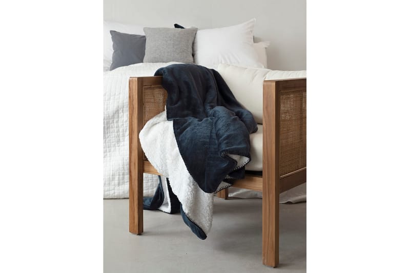 Pledd Sherpa 130 x 170 cm - Marineblå - Tekstiler & tepper - Tepper & pledd