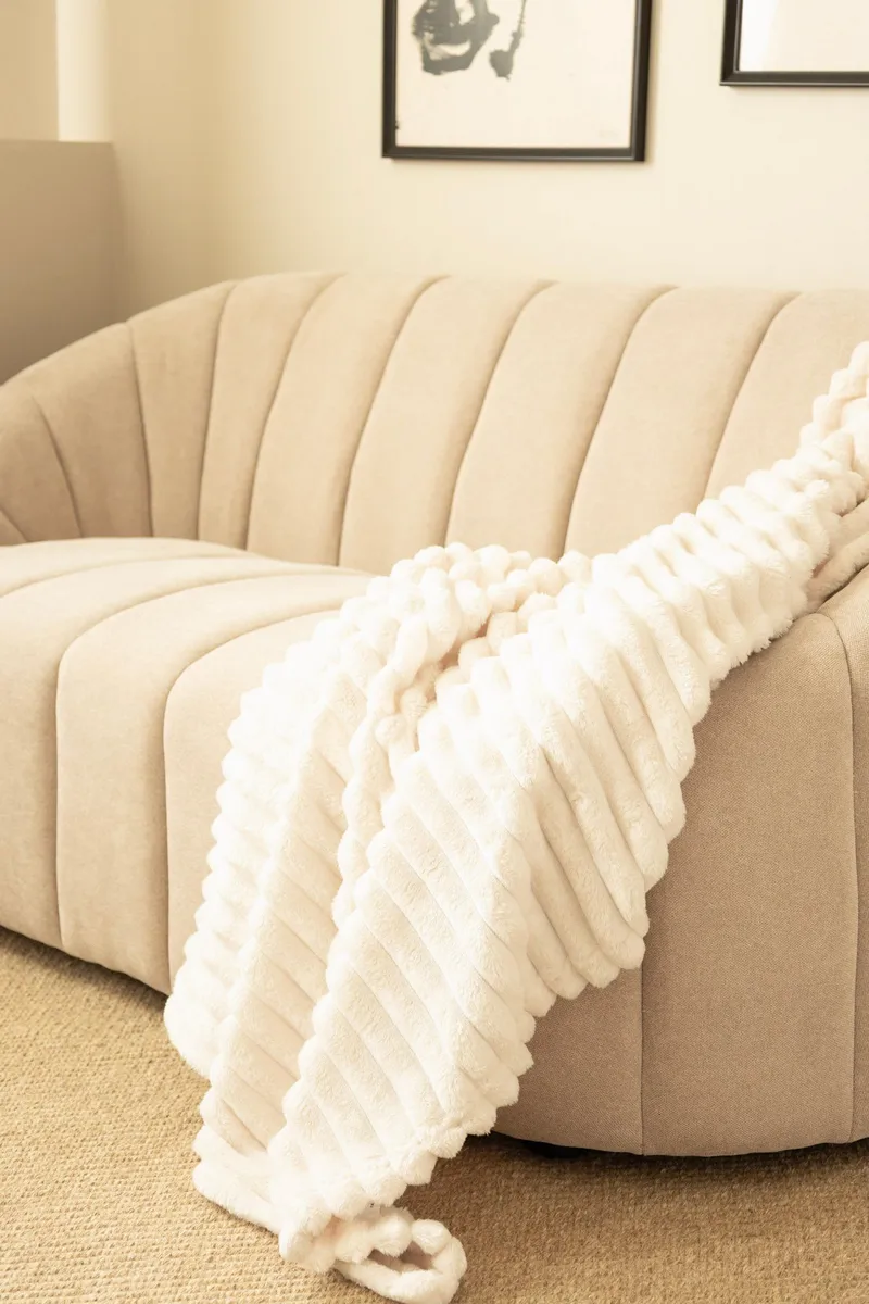 Pledd Stripe 130x170 cm - Crème - Tekstiler & tepper - Tepper & pledd