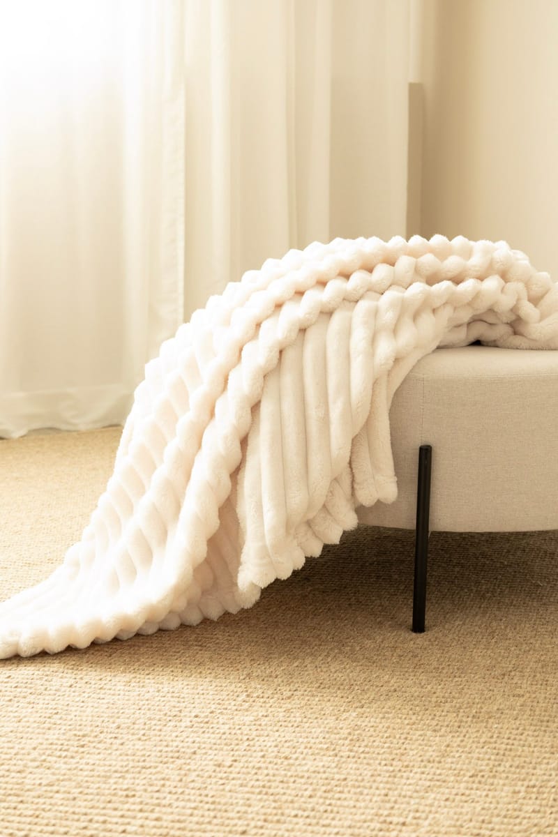 Pledd Stripe 130x170 cm - Crème - Tekstiler & tepper - Tepper & pledd