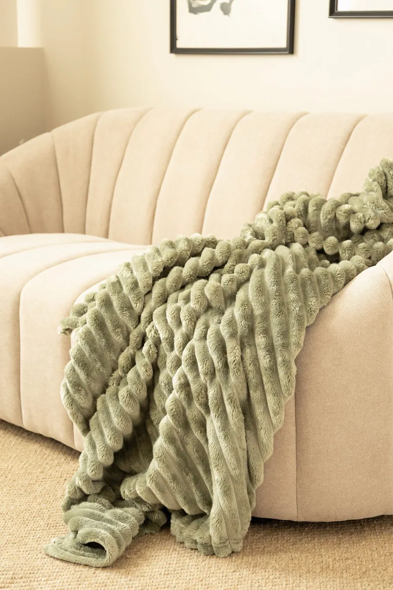 Pledd Stripe 130x170 cm - Grønn - Tekstiler & tepper - Tepper & pledd