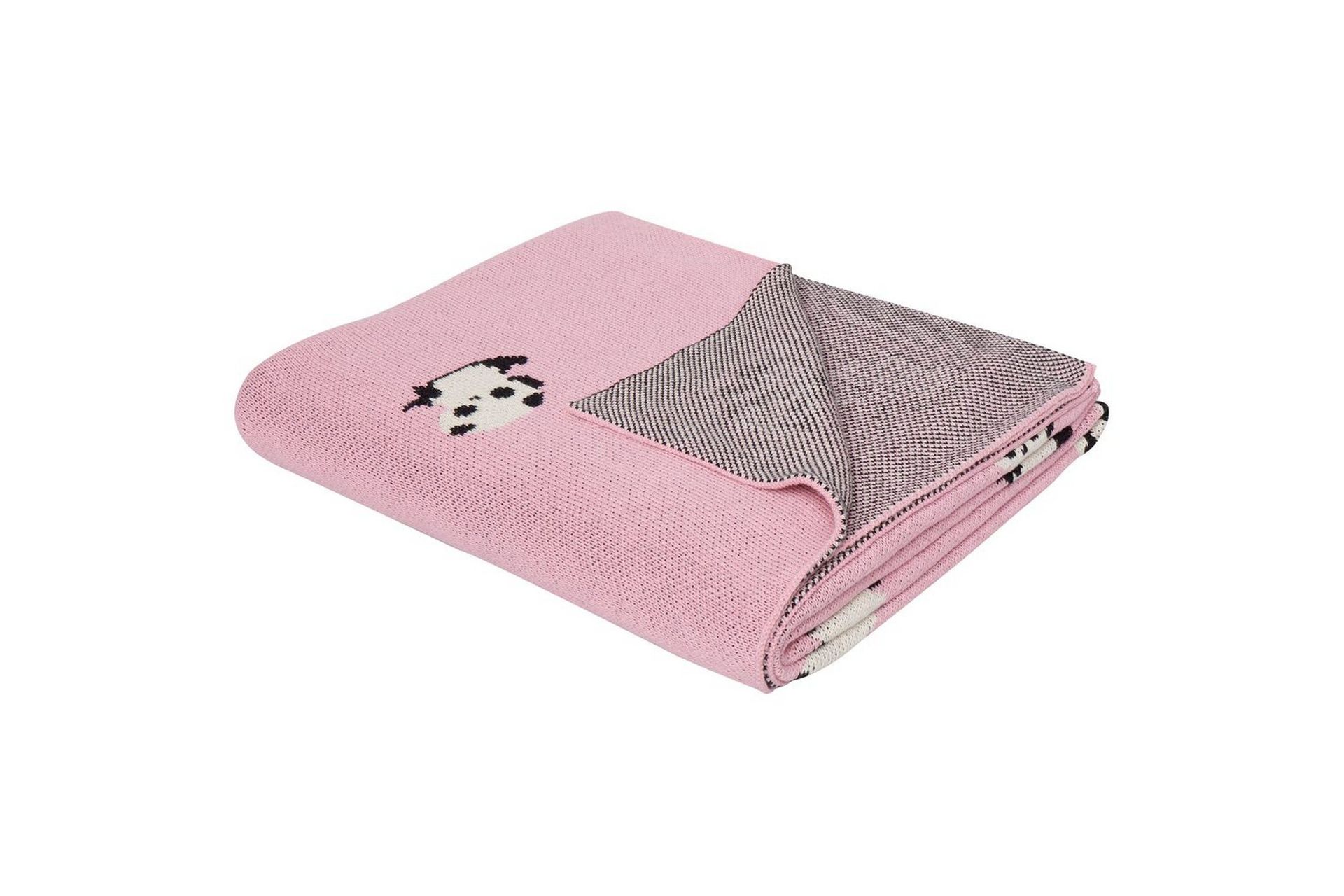 Pledd Rosa Bomull 130 x 170 cm Pandamotiv Moderne design Sengeteppe Barnepledd Barnerom Soverom