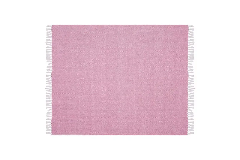 Pledd Tangier Rosa/Hvit - Rosa/Hvit - Tekstiler & tepper - Tepper & pledd