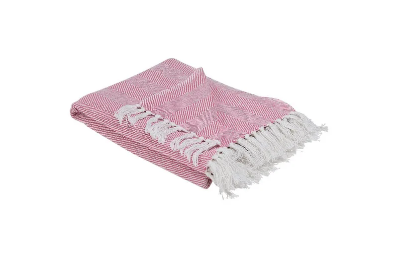 Pledd Tangier Rosa/Hvit, Rosa/Hvit
