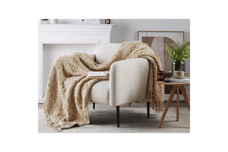 Pledd Vella Beige, 150x200 cm - Beige, 150x200 cm - Tekstiler & tepper - Tepper & pledd