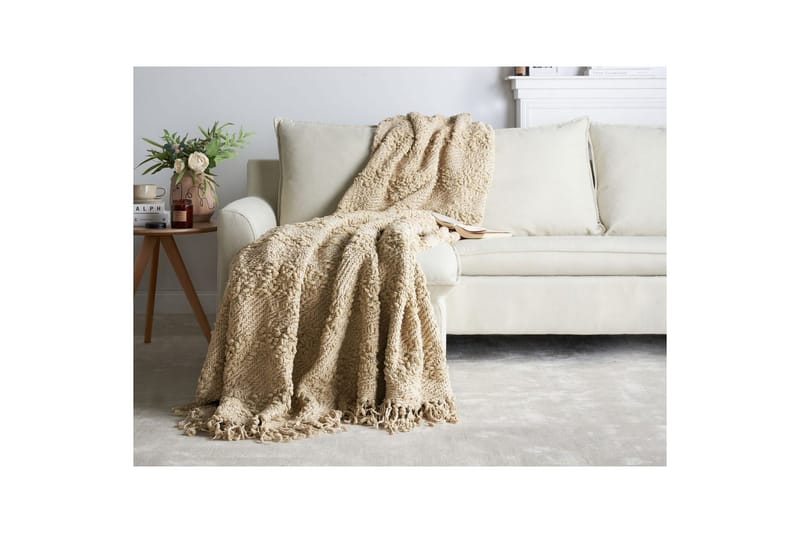 Pledd Vella Beige, 190x230 cm - Beige, 190x230 cm - Tekstiler & tepper - Tepper & pledd