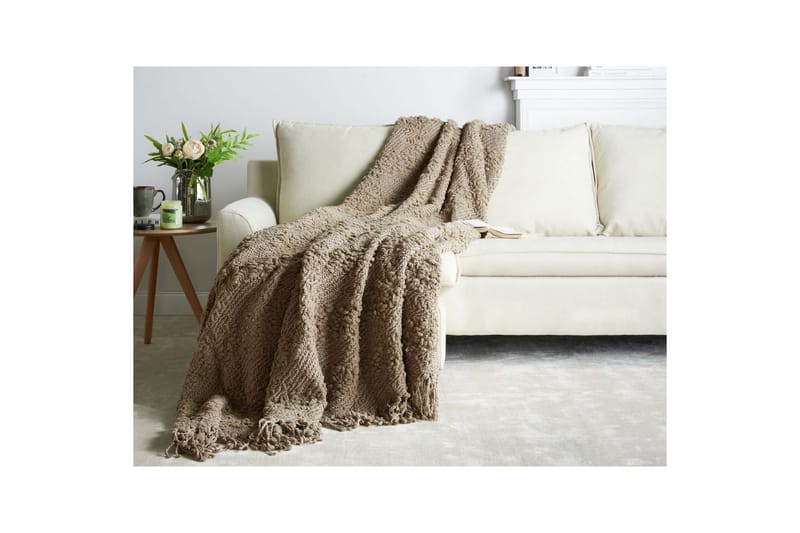 Pledd Vella Beige, 200x220 cm - Beige, 200x220 cm - Tekstiler & tepper - Tepper & pledd