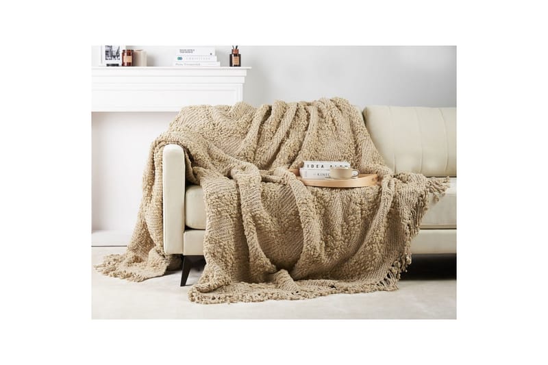 Pledd Vella Beige, 220x240 cm - Beige, 220x240 cm - Tekstiler & tepper - Tepper & pledd