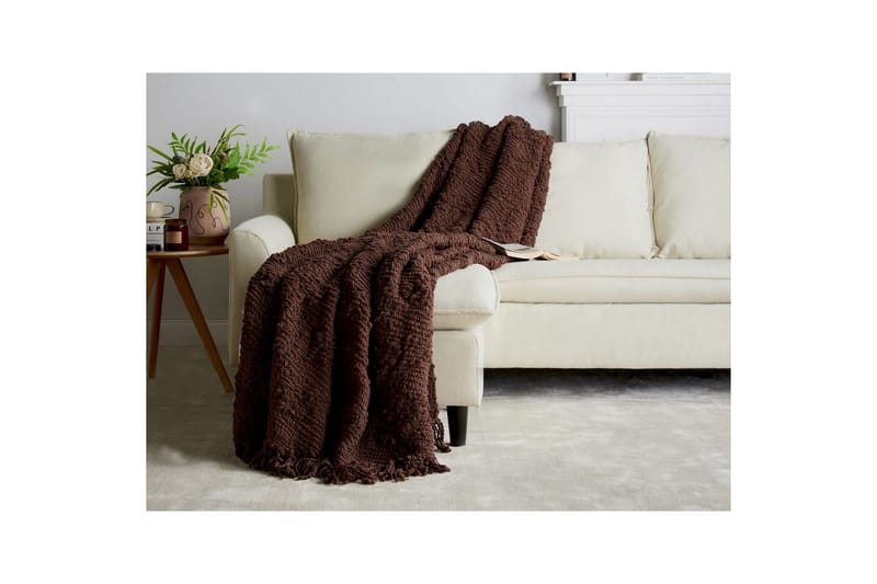 Pledd Vella Brun, 200x220 cm - Brun, 200x220 cm - Tekstiler & tepper - Tepper & pledd