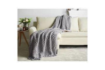 Pledd Vella Grå, 200x220 cm - Grå, 200x220 cm - Tekstiler & tepper - Tepper & pledd