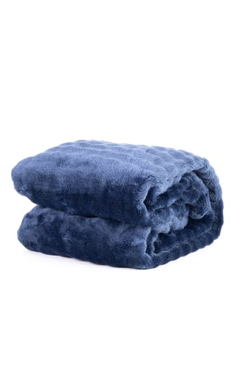 Pledd Pom Pom 130x170 cm - Marineblå - Tekstiler & tepper - Tepper & pledd