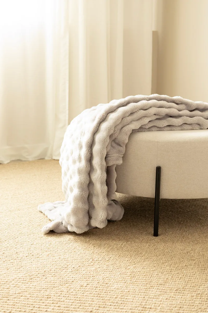 Pledd Pom Pom 130x170 cm - Sølv - Tekstiler & tepper - Tepper & pledd