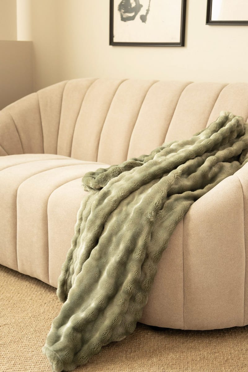 Pledd Pom Pom 130x170 cm - Grønn - Tekstiler & tepper - Tepper & pledd