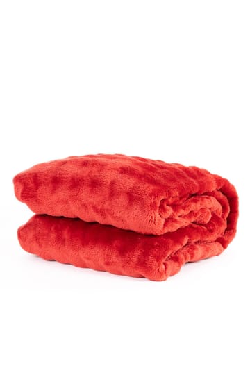 Pledd Pom Pom 130x170 cm - Rød - Tekstiler & tepper - Tepper & pledd