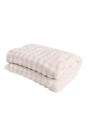 Pledd Pom Pom 130x170 cm - Crème - Tekstiler & tepper - Tepper & pledd