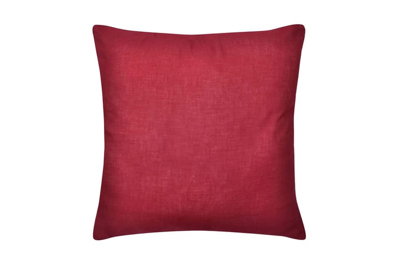 4 Burgunder putetrekk, bomull 50 x 50 cm - Putetrekk