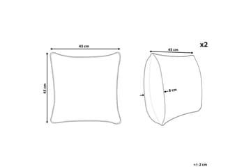 Pynteputer Aeonium sett av 2 Oransje/svart - Oransje/svart - Tekstiler & tepper - Pute & putetrekk - Pynteputer