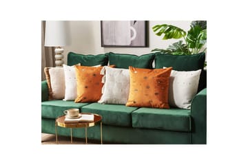 Pynteputer Aeonium sett av 2 Oransje/svart - Oransje/svart - Tekstiler & tepper - Pute & putetrekk - Pynteputer