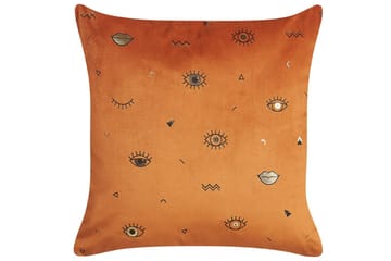 Pynteputer Aeonium sett av 2 Oransje/svart - Oransje/svart - Tekstiler & tepper - Pute & putetrekk - Pynteputer