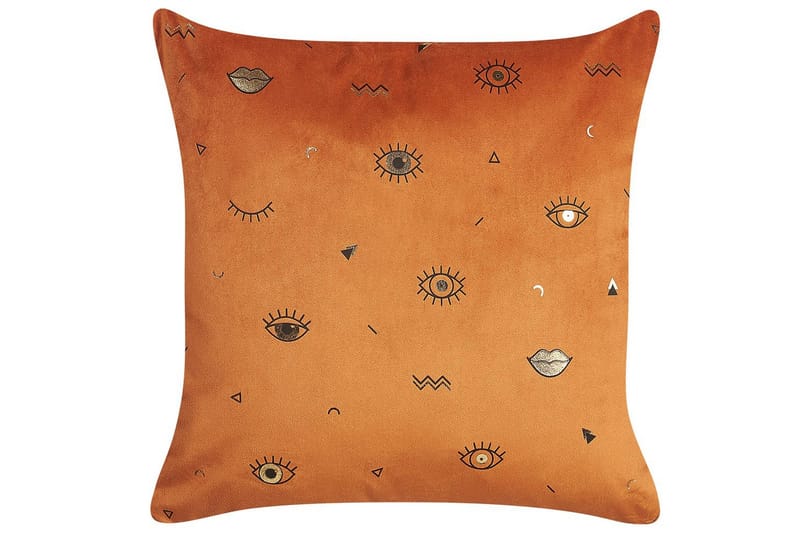 Pynteputer Aeonium sett av 2 Oransje/svart - Oransje/svart - Tekstiler & tepper - Pute & putetrekk - Pynteputer