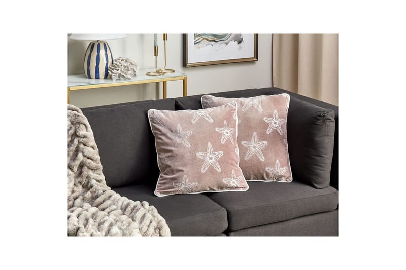 Pynteputer Ceramium sett med 2 Rosa/Hvit - Rosa/Hvit - Tekstiler & tepper - Pute & putetrekk - Pynteputer