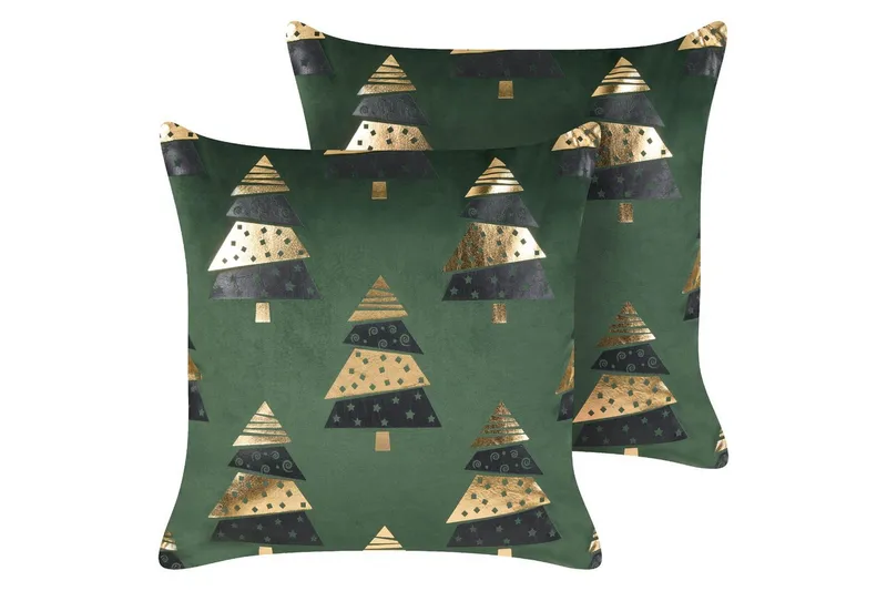 Pynteputer Goldspruce sett á 2 Grønn/gull/svart, Grønn/gull/svart