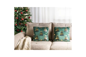 Pynteputer Goldspruce sett á 2 Grønn/gull/svart - Grønn/gull/svart - Tekstiler & tepper - Pute & putetrekk - Pynteputer