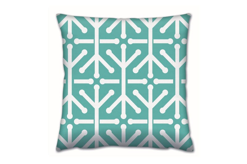 Gravel Pute 43x43 cm, Turkos/Hvit