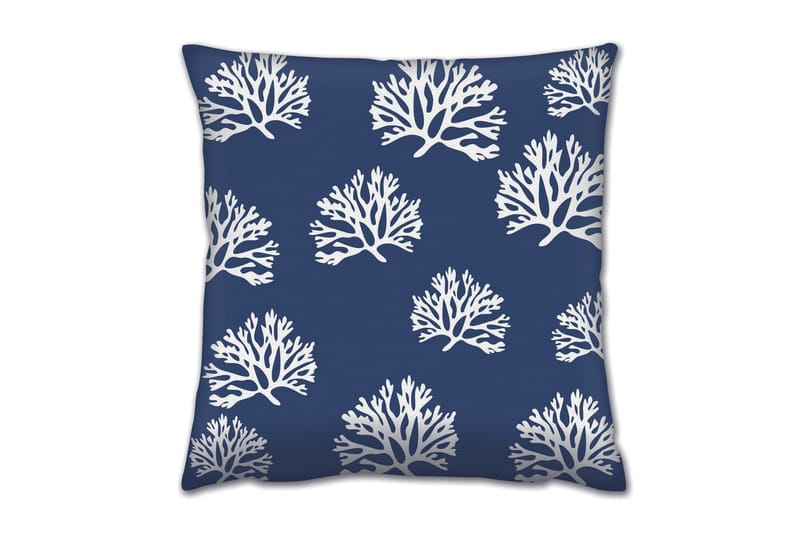 Gravel Pute 43x43 cm, Blå/Hvit