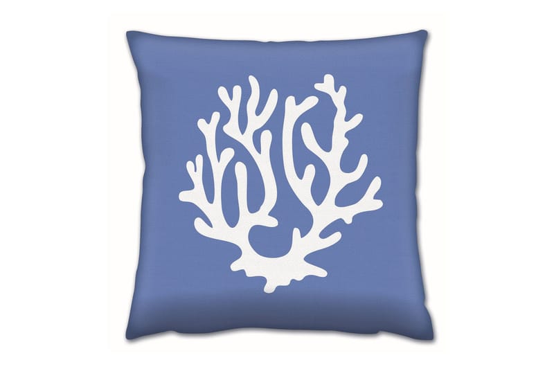 Gravel Pute 43x43 cm, Blå/Hvit