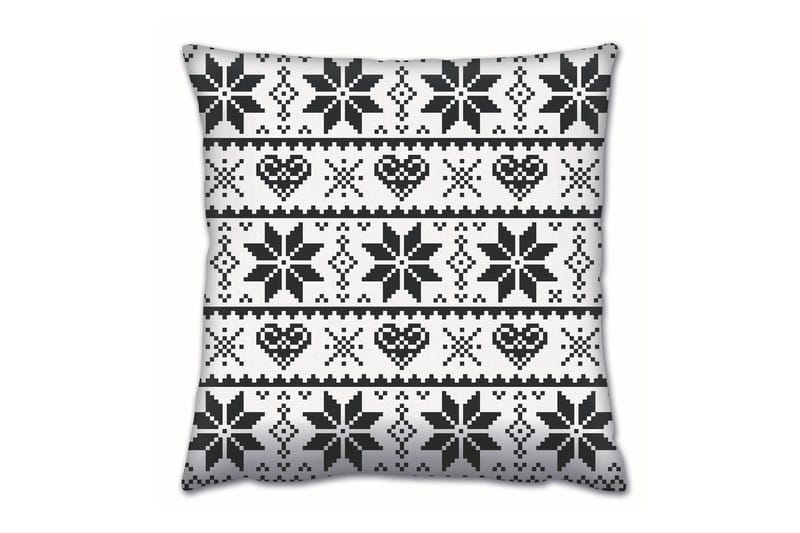 Gravel Pute 43x43 cm, Svart/Hvit