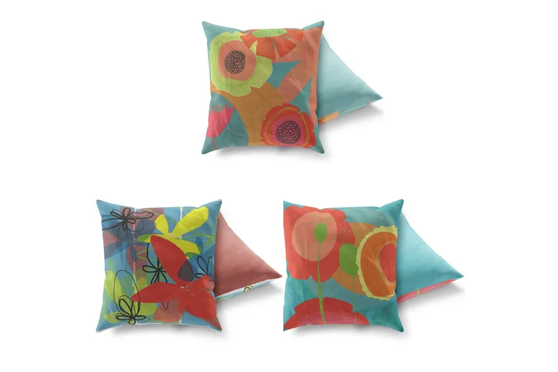 Gravel Pute 43x43 cm 3-pack - Multi - Tekstiler & tepper - Pute & putetrekk - Pynteputer