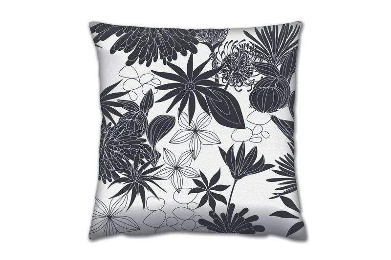 Gravel Pute 43x43 cm, Svart/Hvit