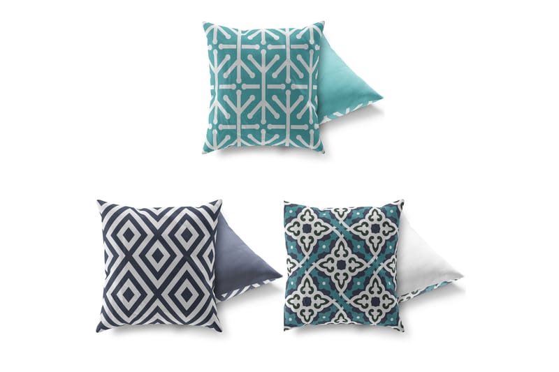 Gravel Pute 43x43 cm 3-pack - Multi - Tekstiler & tepper - Pute & putetrekk - Pynteputer