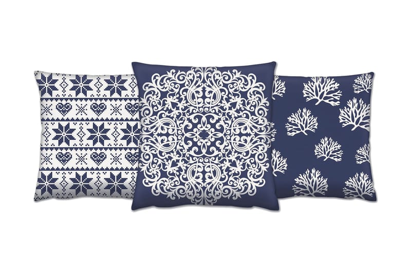 Gravel Pute 43x43 cm 3-pack - Multi - Tekstiler & tepper - Pute & putetrekk - Pynteputer