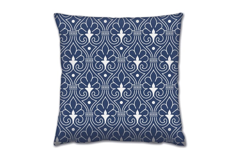 Gravel Pute 43x43 cm, Blå/Hvit