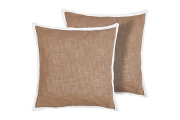 Pynteputer Ianthe sett á 2 Brun/Hvit - Brun/Hvit - Tekstiler & tepper - Pute & putetrekk - Pynteputer