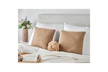 Pynteputer Ianthe sett á 2 Brun/Hvit - Brun/Hvit - Tekstiler & tepper - Pute & putetrekk - Pynteputer