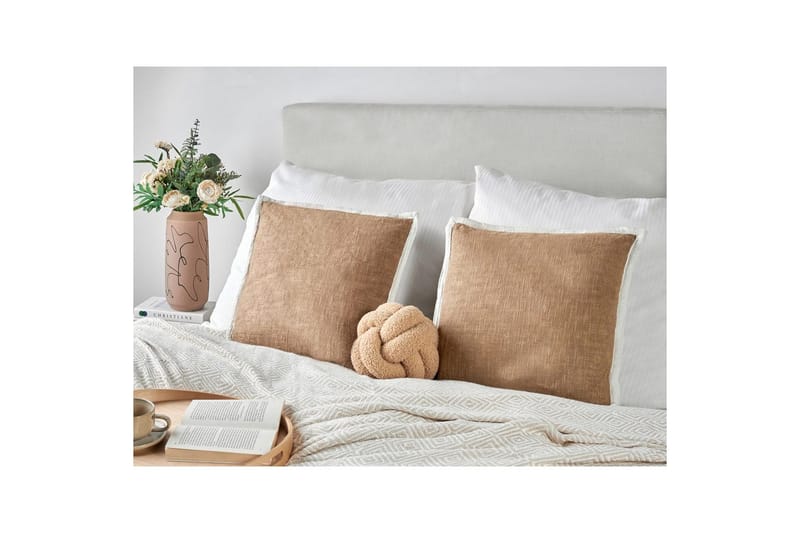 Pynteputer Ianthe sett á 2 Brun/Hvit - Brun/Hvit - Tekstiler & tepper - Pute & putetrekk - Pynteputer