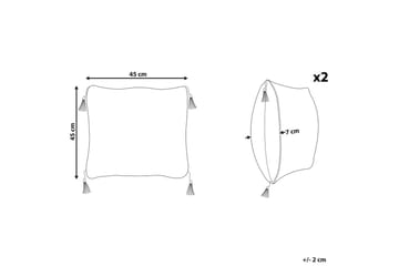 Pynteputer Liriope sett av 2 Firkantet - Firkantet - Tekstiler & tepper - Pute & putetrekk - Pynteputer