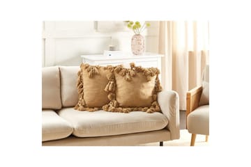 Pynteputer Olearia sett av 2 Sandbeige - Sandbeige - Tekstiler & tepper - Pute & putetrekk - Pynteputer