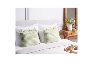 Pynteputer Talya sett på 2 Grønt/hvitt/lys tre, Firkantet - Grønt/hvitt/lys tre, Firkantet - Tekstiler & tepper - Pute & putetrekk - Pynteputer