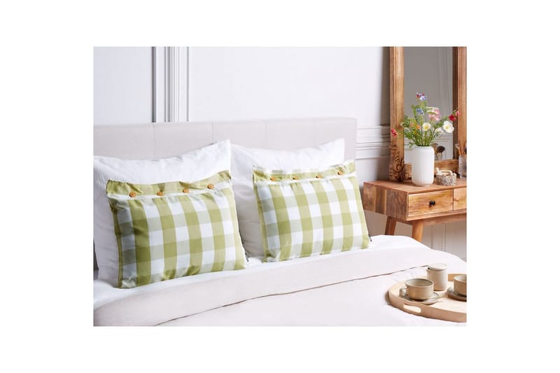 Pynteputer Tamnine sett på 2 Grønn/hvit, Rektangulær - Grønn/hvit, Rektangulær - Tekstiler & tepper - Pute & putetrekk - Pynteputer