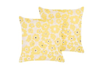 Pynteputer Triteleia sett á 2 Gul/Beige/Gull - Gul/Beige/Gull - Tekstiler & tepper - Pute & putetrekk - Pynteputer