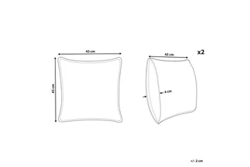 Pynteputer Yuzuri sett med 2 Grønn/gull - Grønn/gull - Tekstiler & tepper - Pute & putetrekk - Pynteputer