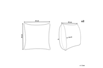 Pynteputer Yuzuri sett med 2 Svart/gull - Svart/gull - Tekstiler & tepper - Pute & putetrekk - Pynteputer