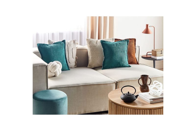 Pynteputer Zinnia sett med 2 Blå, Firkantet - Blå, Firkantet - Tekstiler & tepper - Pute & putetrekk - Pynteputer