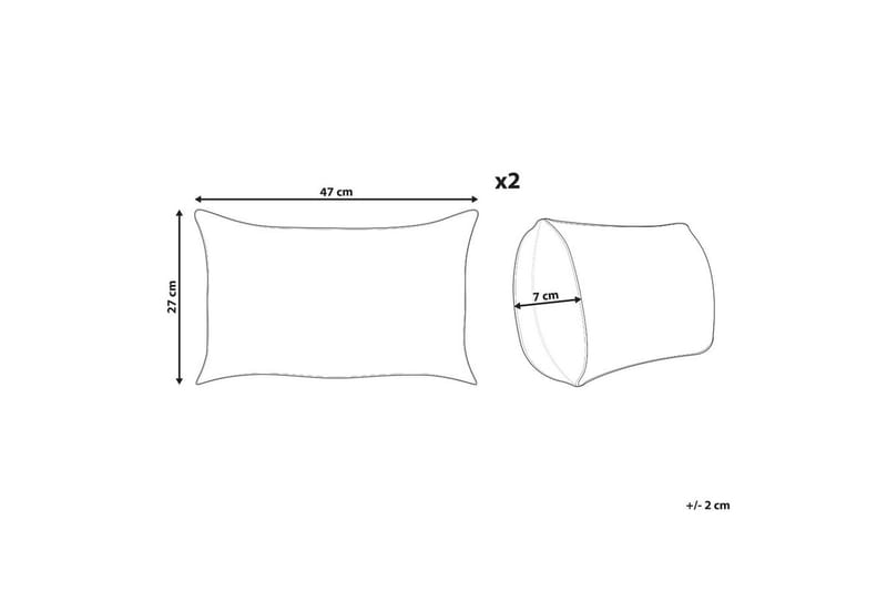 Pynteputer Zinnia sett med 2 Blå, Rektangulær - Blå, Rektangulær - Tekstiler & tepper - Pute & putetrekk - Pynteputer