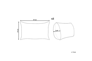 Pynteputer Zinnia sett med 2 Grønn, Rektangulær - Grønn, Rektangulær - Tekstiler & tepper - Pute & putetrekk - Pynteputer