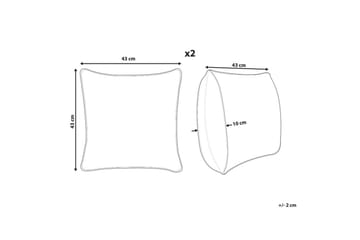 Pynteputer Zinnia sett med 2 Oransje, Firkantet - Oransje, Firkantet - Tekstiler & tepper - Pute & putetrekk - Pynteputer